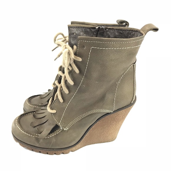 Sophya Shoes - Sophya Leather Wedge Boots